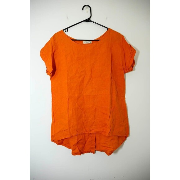 Terzo Millennio Tops - Terzo Millennio Linen Blouse Top S Italy Short Sleeve Spring